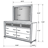 Barzini 7-drawer Dresser with Mirror White - 205893M