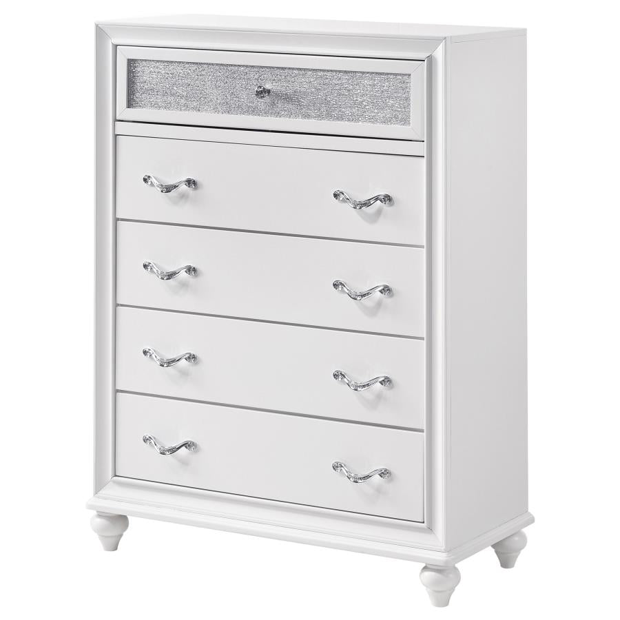 Barzini 5-drawer Bedroom Chest White - 205895