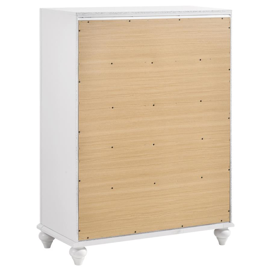 Barzini 5-drawer Bedroom Chest White - 205895