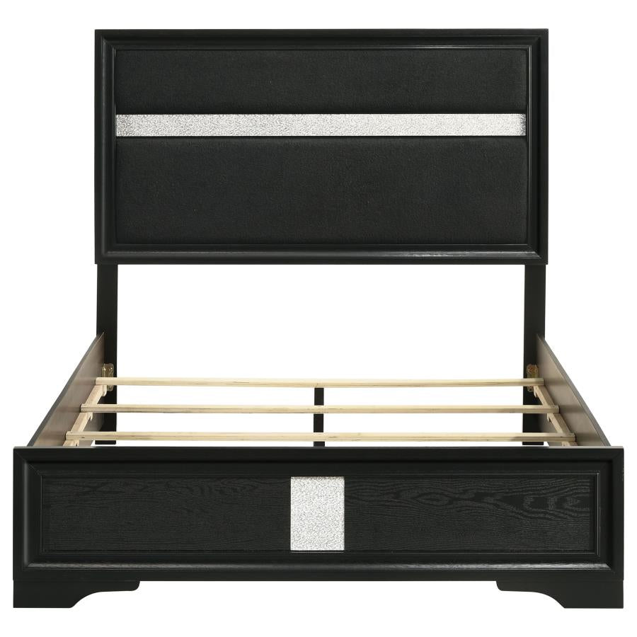 Miranda 54-inch Upholstered Full Panel Bed Black - 206360F