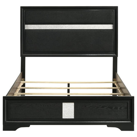 Miranda 54-inch Upholstered Full Panel Bed Black - 206360F