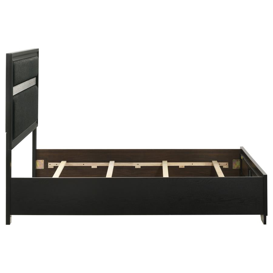 Miranda 54-inch Upholstered Full Panel Bed Black - 206360F