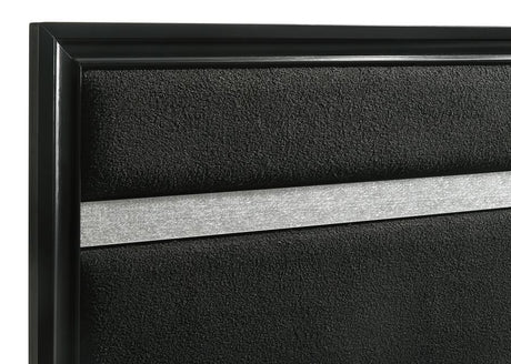 Miranda 54-inch Upholstered Full Panel Bed Black - 206360F