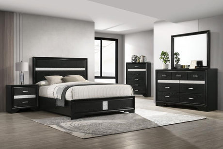 Miranda 54-inch Upholstered Full Panel Bed Black - 206360F