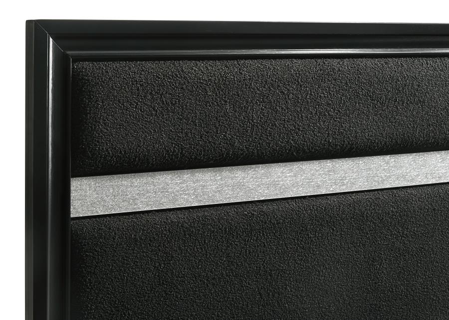 Miranda 54-inch Upholstered Eastern King Panel Bed Black - 206360KE