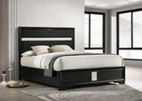 Miranda 54-inch Upholstered California King Panel Bed Black - 206360KW