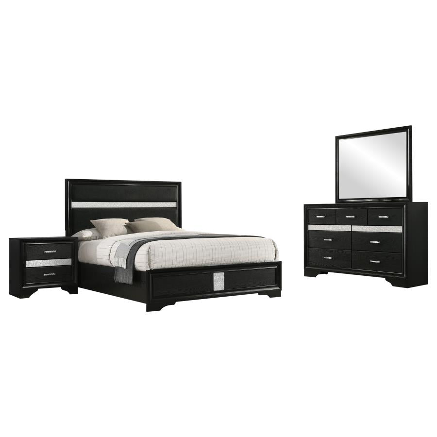Miranda 4-piece Queen Bedroom Set Black - 206360Q-S4