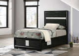 Miranda 54-inch Upholstered Twin Panel Bed Black - 206360T