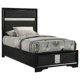 Miranda 54-inch Upholstered Twin Panel Bed Black - 206360T