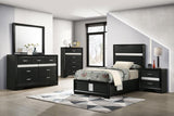 Miranda 54-inch Upholstered Twin Panel Bed Black - 206360T