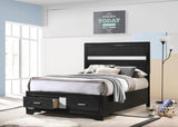 Miranda 51-inch Wood Full Storage Panel Bed Black - 206361F