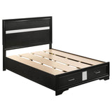 Miranda 51-inch Wood Full Storage Panel Bed Black - 206361F