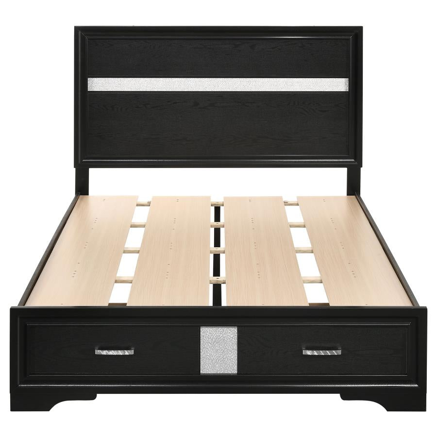 Miranda 51-inch Wood Full Storage Panel Bed Black - 206361F