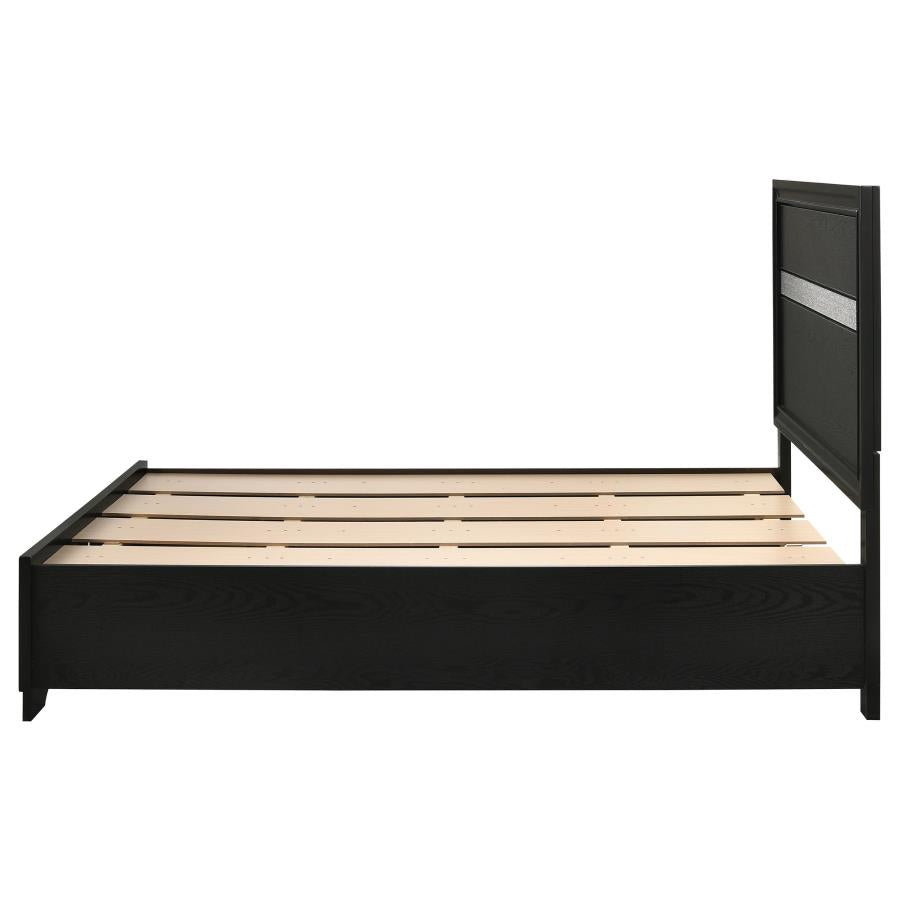 Miranda 51-inch Wood Full Storage Panel Bed Black - 206361F