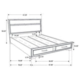 Miranda 51-inch Wood Full Storage Panel Bed Black - 206361F