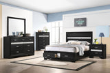 Miranda 51-inch Wood Full Storage Panel Bed Black - 206361F