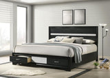 Miranda 51-inch Wood Eastern King Storage Panel Bed Black - 206361KE