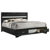 Miranda 51-inch Wood Eastern King Storage Panel Bed Black - 206361KE
