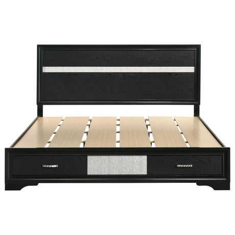 Miranda 51-inch Wood Eastern King Storage Panel Bed Black - 206361KE