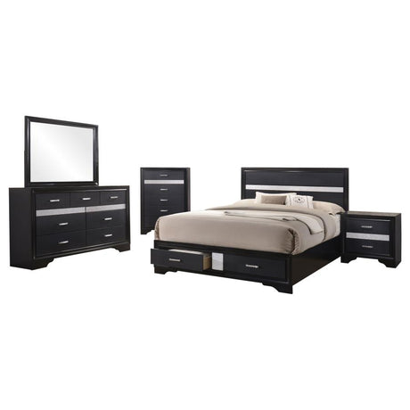 Miranda 5-piece California King Bedroom Set Black - 206361KW-S5