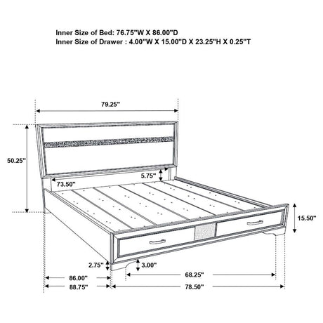 Miranda 5-piece California King Bedroom Set Black - 206361KW-S5