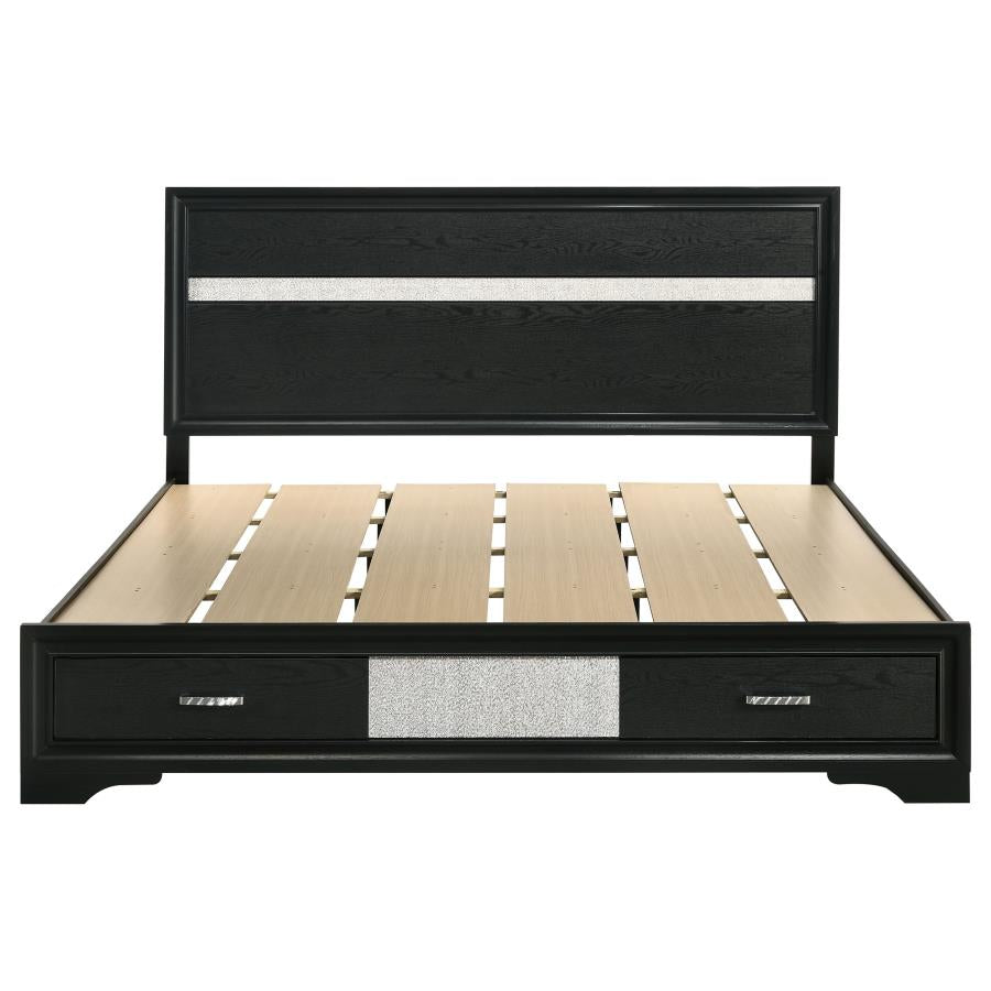 Miranda 51-inch Wood California King Storage Panel Bed Black - 206361KW