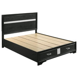 Miranda 51-inch Wood Queen Storage Panel Bed Black - 206361Q