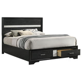 Miranda 51-inch Wood Queen Storage Panel Bed Black - 206361Q