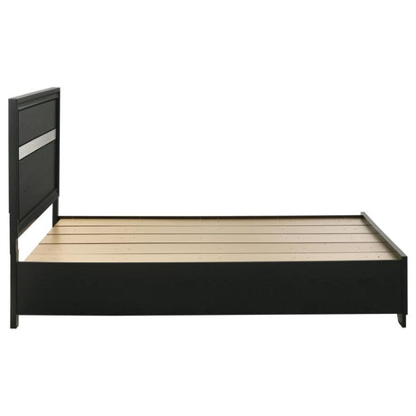 Miranda 51-inch Wood Queen Storage Panel Bed Black - 206361Q