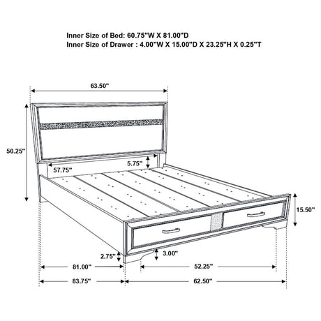Miranda 51-inch Wood Queen Storage Panel Bed Black - 206361Q
