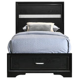 Miranda 51-inch Wood Twin Storage Panel Bed Black - 206361T