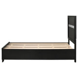 Miranda 51-inch Wood Twin Storage Panel Bed Black - 206361T