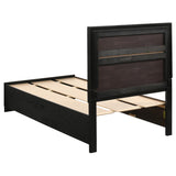 Miranda 51-inch Wood Twin Storage Panel Bed Black - 206361T
