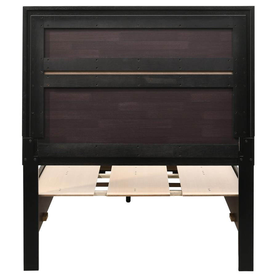 Miranda 51-inch Wood Twin Storage Panel Bed Black - 206361T