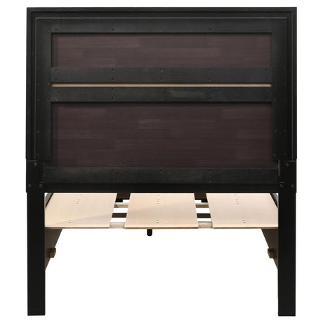 Miranda 51-inch Wood Twin Storage Panel Bed Black - 206361T