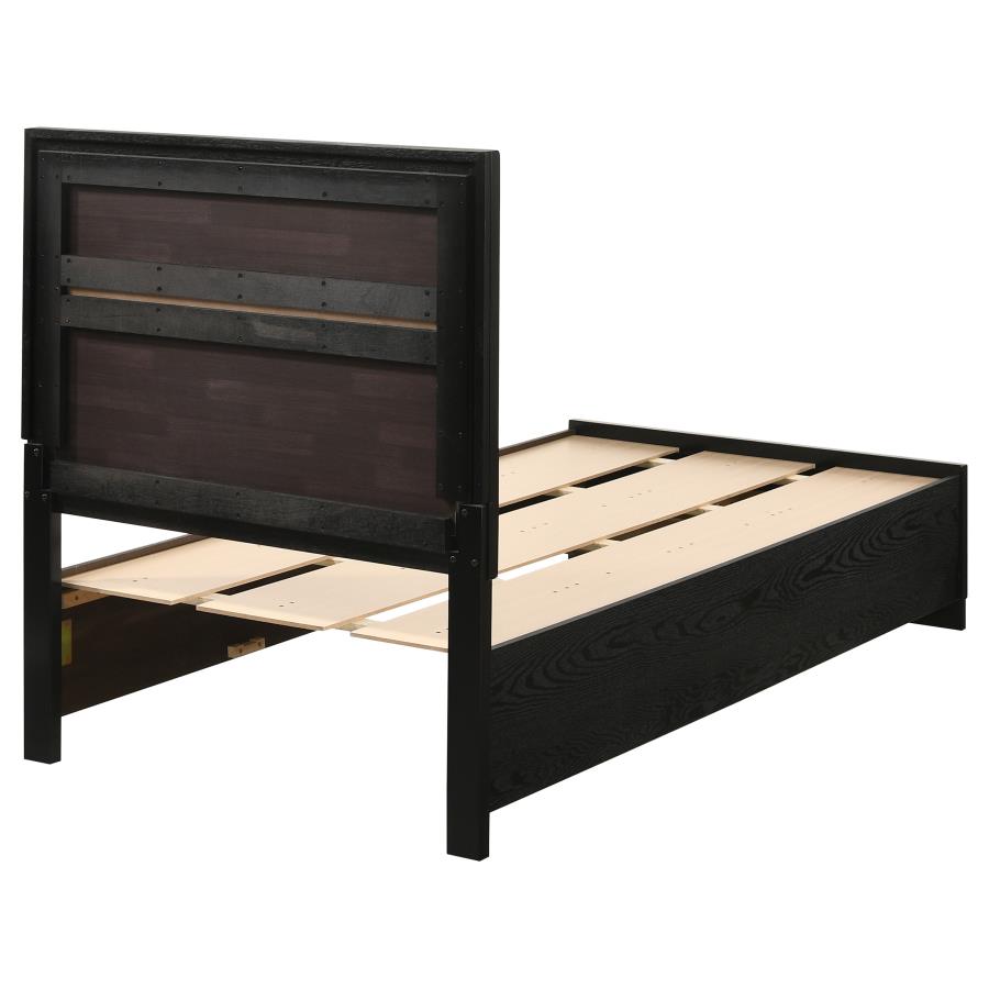 Miranda 51-inch Wood Twin Storage Panel Bed Black - 206361T