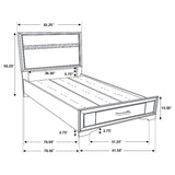 Miranda 51-inch Wood Twin Storage Panel Bed Black - 206361T