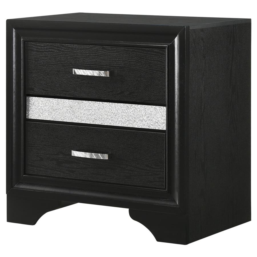 Miranda 3-drawer Nightstand Bedside Table Black - 206362