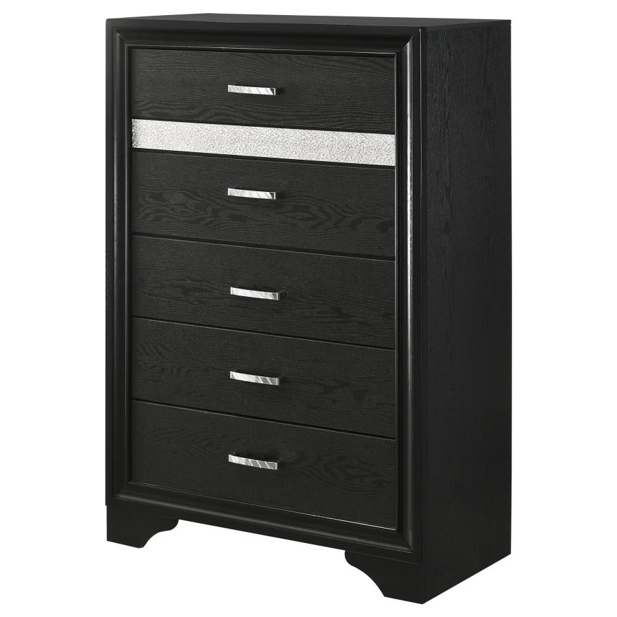 Miranda 6-drawer Bedroom Chest Black - 206365