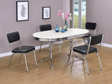 Retro 5-piece Oval Dining Table Set White and Black - 2065-S5