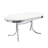 Retro 5-piece Oval Dining Table Set White and Black - 2065-S5