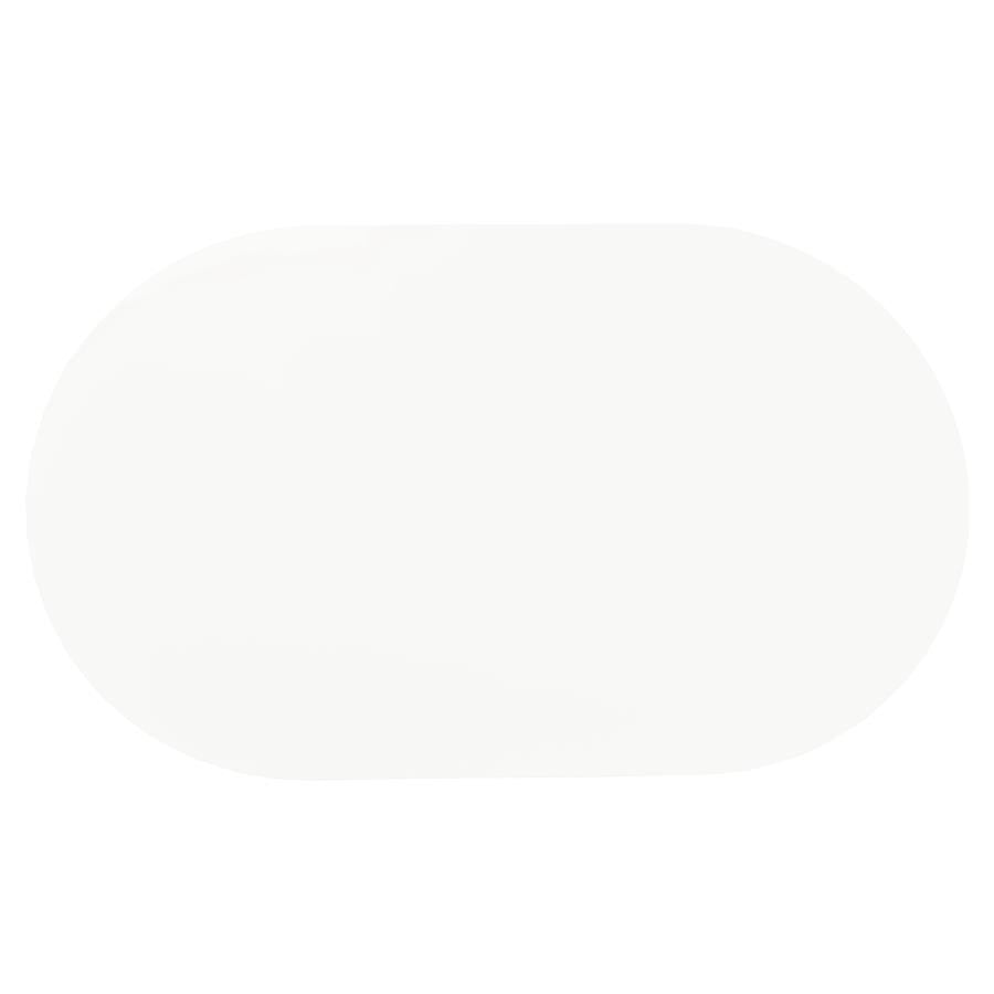 Retro Oval 60-inch Wood Top Dining Table White and Chrome - 2065