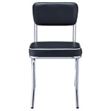 Retro Upholstered Dining Side Chair Black (Set of 2) - 2066