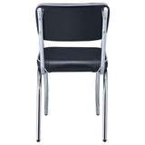 Retro Upholstered Dining Side Chair Black (Set of 2) - 2066