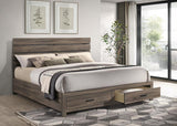 Brantford Wood Eastern King Storage Panel Bed Barrel Oak - 207040KE