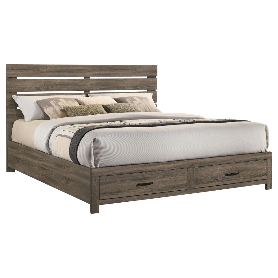 Brantford Wood Eastern King Storage Panel Bed Barrel Oak - 207040KE
