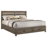 Brantford Wood Eastern King Storage Panel Bed Barrel Oak - 207040KE