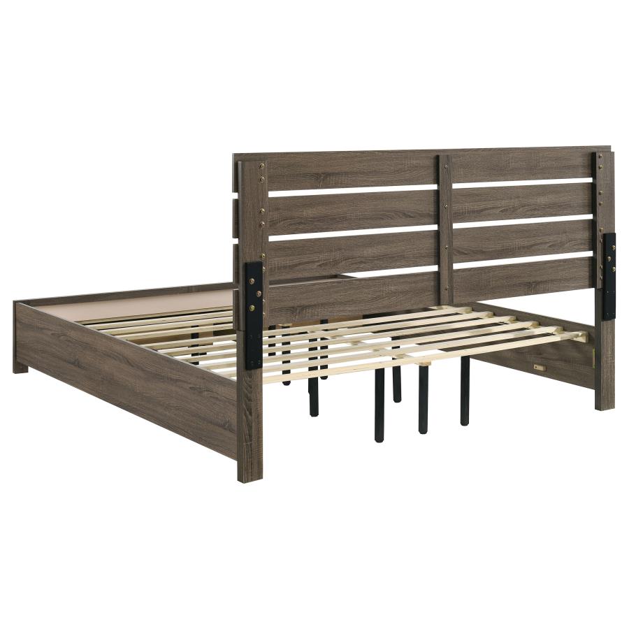 Brantford Wood Eastern King Storage Panel Bed Barrel Oak - 207040KE