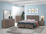 Brantford Wood Eastern King Storage Panel Bed Barrel Oak - 207040KE