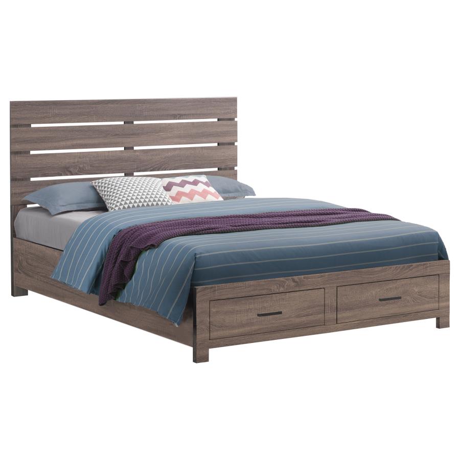 Brantford Wood Queen Storage Panel Bed Barrel Oak - 207040Q